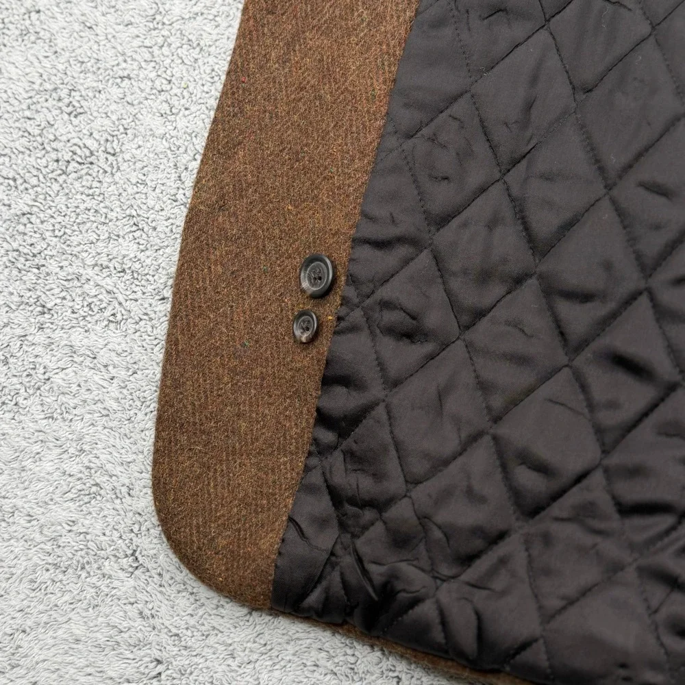 Vintage LL Bean Sport Coat Men 44 Tall Brown Herringbone Tweed Wool Blend Blazer